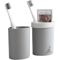 Portable toothpaste toothbrush case travel plastic toothbrush holder with compartments