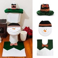 Christmas Santa Toilet Seat Cover Rug Set