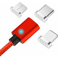 2.4A Quick Charger Nylon Braided Metal Micro USB Smart Magnetic Charging Data Cable For iPhone/Android/Type-C