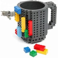 UCHOME Wholesale Funny Building Blocks Lego Coffee Mug DIY Build-on Brick Plastic Tea Cup Mug for Christmas Gifts
