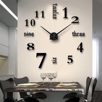 Unique Design 3D DIY Mirror Wall Clock Home Decor