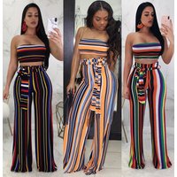 Striped Vest Trousers Two Piece Jumpsuit