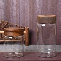 Food Safe Borosilicate Glass Honey Jar Wooden Lid