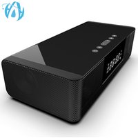 2-in-1 Qi Wireless Charger 10W Bluetooth Stereo Speakers LED Display Alarm Clock Built-in Mic Handsfree with USB Slot