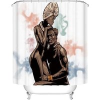 Sexy African American Man and Woman Shower Curtain For Bathroom