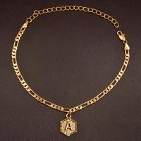 Fashion Design Gold Plated Anklet Jewelry Stainless Steel A-Z Letter Initial Anklet