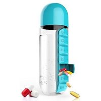Plastic Shaker Water Bottle With 7 Day Pill Box Pill Box Pill Water Bottle Organizer