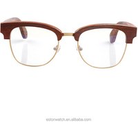 Gafa mirror transparent lenses handmade wood sun glasses with case
