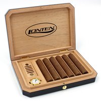 6ct cigar high gloss finished wholesale solid humidor cigar with hygrometer humidifier cedar wooden cigar humidor