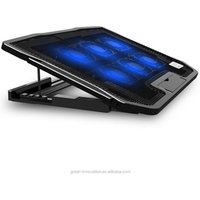 New design aluminum laptop cooling pad with six cooler fans