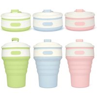 Custom12oz Collapsible Folding Water Drinking Tumbler Silicone Foldable Travel Coffee Tumbler