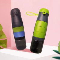 BPA Free Sports Water Bottle Pill Box Straw
