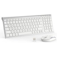 iClever Wireless Keyboard and Mouse Combo, 2.4G Portable Wireless Keyboard Mouse with Rechargeable Battery, Ergonomic Design,