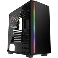 Black Case Body Synchronous Flowing RGB Blet Fan ATX Mid-Tower PC Gaming Case