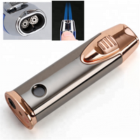 Luxurious Windproof Flame Butane Gas Jet Torch Cigar Lighter