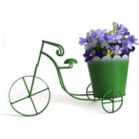 Colourful Bicycle shape stainless steel cheap mini metal flower pot