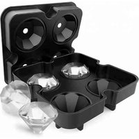 4 Cavity Diamond Shape 3D Ice Cube Mold Maker Sphere Silicone Ice Cube Tray Cookie Soap Chocolate Mould Fondant Baking Tools
