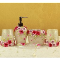 Resin Bathroom Accessory Set Complete, Gold Bathroom Accessories for Bathroom, Powder Room, Kitchen