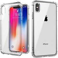 For iPhone 6/7/8plus X XS Max XR transparent dustproof shockproof tpu case cheap slim bumper raised corner back case phone cover