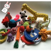 Bite resistant cotton rope toy Puppy Dog Custom hand woven cotton rope toy animal dog toy supply