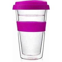 Double Wall Insulated Borosilicate Glass Mugs Modern Espresso Cups, 12Ounce