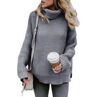 Autumn Winter Turtleneck Knit Pullover Sweater