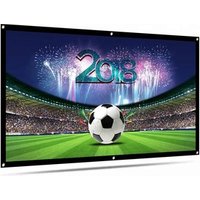 120 Inches 16:9 Simple Wall Mounted Projector Screen Polyester Portable Foldable Projection Screen For Home & Outdoor Cinema