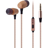 super bass wooden headphone stand with mic wholesale new custom logo hifi FSC wood 3.5mm in ear earbuds walnut earphone