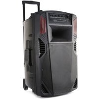 Best outdoor speaker karaoke trolley speaker with wireless mic 15" trolley speaker