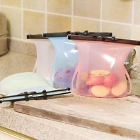 A New 2019 Trending Product Eco-Friendly 1000Ml Travel Reusable Silicone Food Storage Bag Set
