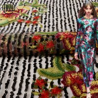 Beautiful Colourful Lace Embroidery Sequin Flower Tulle Fabric