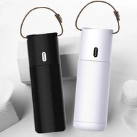 New Leather Handle Single Color Portable Thermos, Creative Stainless Steel coffee Vacuum Flask, Water thermal cup
