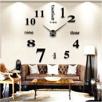 Novelty modern design home decorative wall sticker clock 3D frameless large DIY wall clock