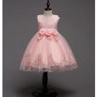 Bowknot Princess Lace Floral Dress Parties