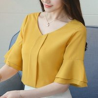 Summer Flare Sleeve Chiffon Blouse