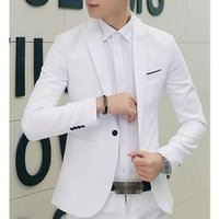 Men's Clothes Slim Suit Spring Autumn Casual Formal Business Single Breasted Button Suit Blazer Coat Jacket Tops EX08
