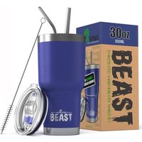Amazon Hot Sale 30OZ Double Wall Vacuum Insulated Stainless Steel Tumbler with Straw&Slider Lid&Cleaning Brush
