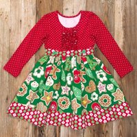 2018 wholesale baby girl Christmas dress frock design boutique girls dress