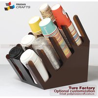 Acrylic Coffee Cup Lid Dispenser Display Rack