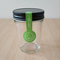 200 ml 8 oz cylinder canning honey glass mason tarros jar whole sale