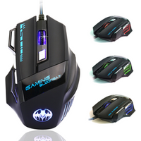In stock 7 Button LED optical USB Wired gaming computer mouse For PC Gamer