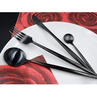 Free sample titanium plated black 18/10 stainless steel cutlery for wedding