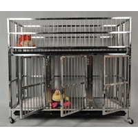 Best cheap stainless steel dog cage with dog run wholesale, Double door dog run
