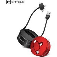 Cafele Customized Logo 3 in 1 Multi Usb Retractable Charging Cable 2.1a Fast Charing Data Transfer Usb Cable