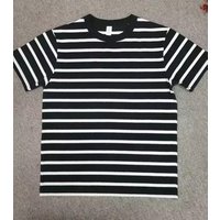 Striped 100% Cotton Short Sleeve T Shirt 290gsm