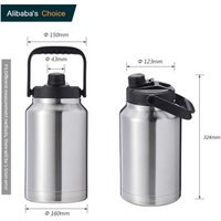 64oz 128oz 1 Gallon Stainless Steel Big Water Bottle Beer Wine Thermal Jug Insulated 128 oz Growler Keg Manufacturer