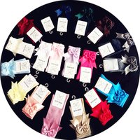 Baby Girl Ankle Socks with Bow - 19 Colours, 6 Months-10 Years