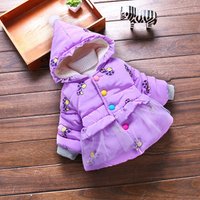 Floral Print Cotton Winter Coat