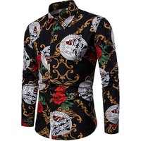 New Arrival Bohemian Printed Cardigan Cotton Men's Dress Shirt