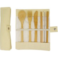 WanuoCraft Bamboo Reusable Travel Cutlery Utensils Flatware Set With Camping Pouch